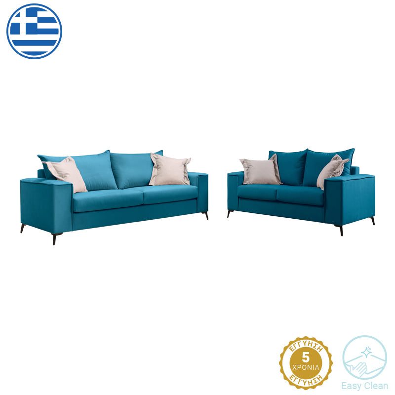 Set 2 canapele cu 2 locuri Verona x2 Albastru 225x93x100 cm Set 2 canapele cu 2 locuri Verona x2 Albastru 225x93x100 cm