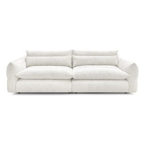 Canapea albă cu tapițerie din chenille 276 cm Neil – Bobochic Paris