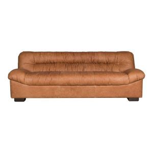 Canapea maro coniac cu tapițerie din piele 214 cm Douglas – Dutchbone