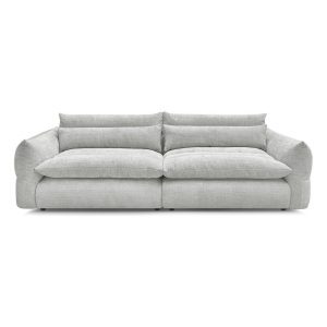 Canapea gri deschis cu tapițerie din chenille 276 cm Neil – Bobochic Paris