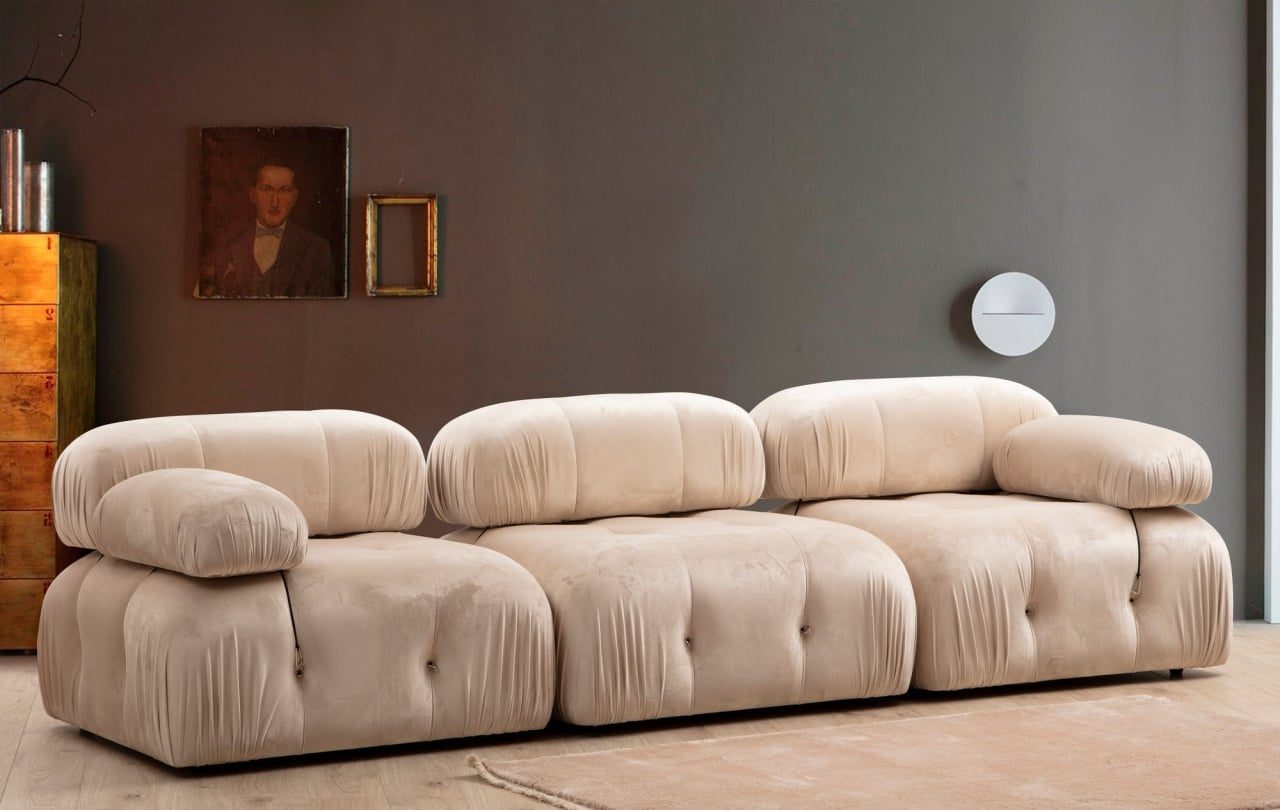 Canapea modulara 3 locuri Bubble Crem 288x95x75 cm Canapea modulara 3 locuri Bubble Crem 288x95x75 cm