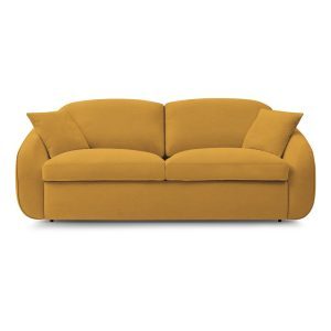 Canapea galbenă extensibilă 235 cm Cezanne – Bobochic Paris