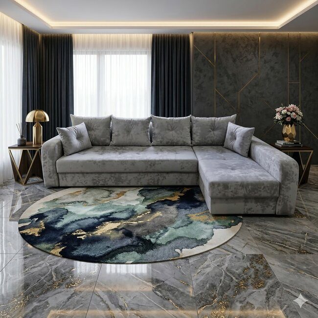 Colțar Lima Tip 2 extensibil, culoare personalizabila – 316×165 cm, cu ladă de depozitare, structură din brad și saltea cu memorie Colțar Lima Tip 2 extensibil, culoare personalizabila - 316x165 cm, cu ladă de depozitare, structură din brad și saltea cu memorie