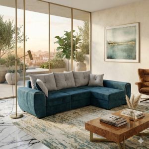 Colțar Milano Tip 1 extensibil – 260×160 cm, cu ladă de depozitare, tapițerie stofă rezistentă, saltea poliuretanică, structură fag Colțar Milano Tip 1 extensibil - 260x160 cm, cu ladă de depozitare, tapițerie stofă rezistentă, saltea poliuretanică, structură fag