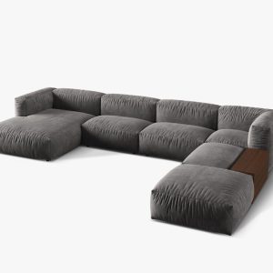 Coltar modular Martina catifea Vogue L406 cm + masuta de cafea