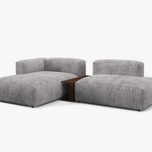 Coltar modular Martina corduroy Tilia L285 cm + masuta de cafea