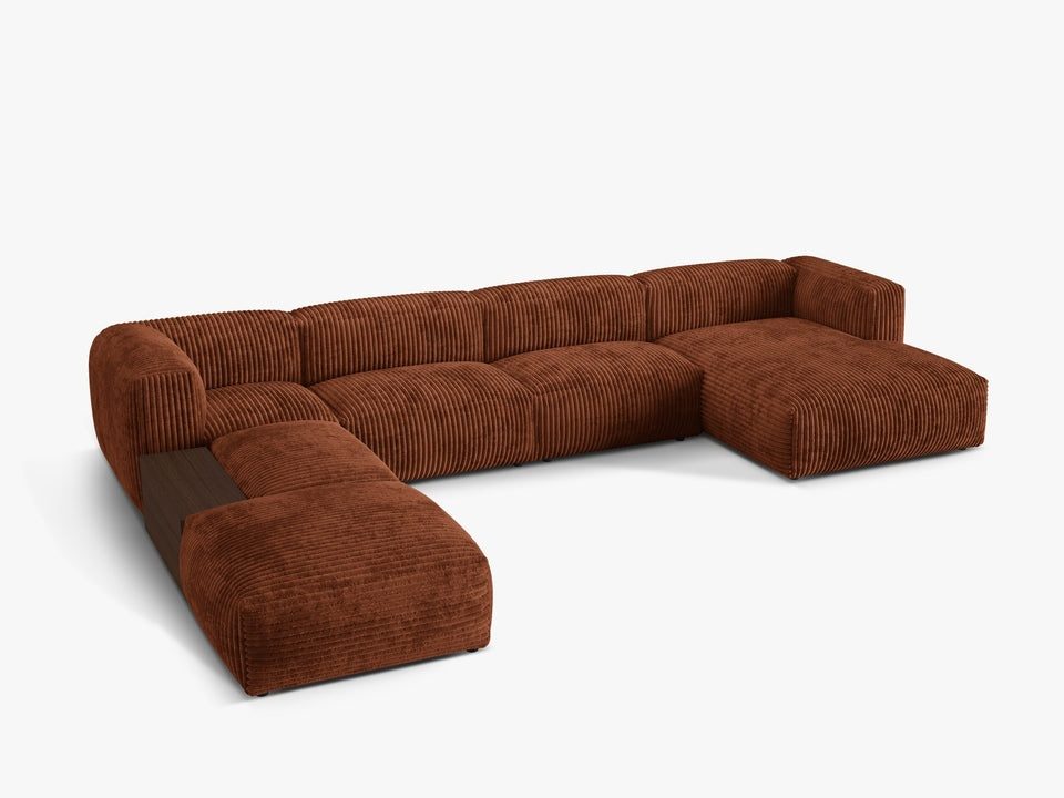 Coltar modular Martina corduroy Tilia L406 cm + masuta de cafea Coltar modular Martina corduroy Tilia L406 cm + masuta de cafea