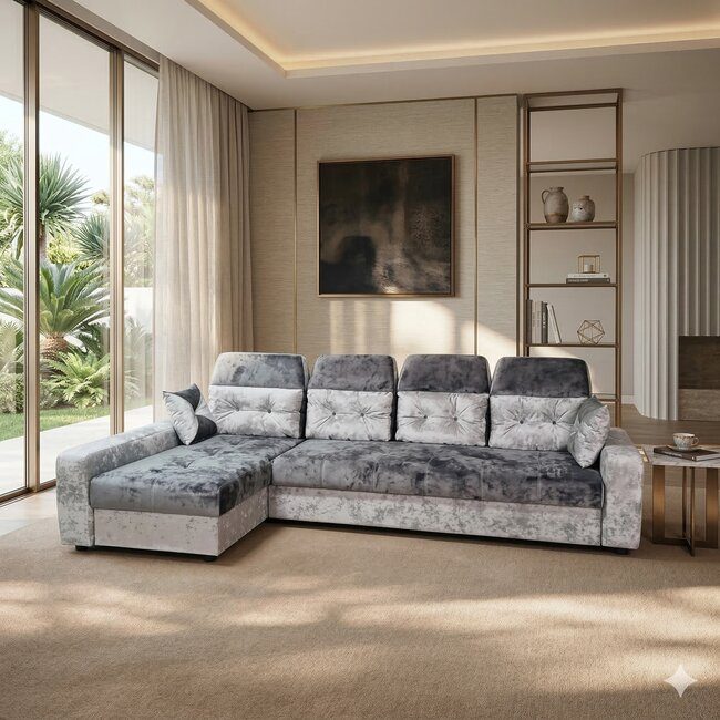 Colțar Viena Tip 2 extensibil, culoare personalizabila – 320×165 cm, cu ladă de depozitare, saltea memory foam și micro pocket, structură fag stratificat Colțar Viena Tip 2 extensibil, culoare personalizabila - 320x165 cm, cu ladă de depozitare, saltea memory foam și micro pocket, structură fag stratificat