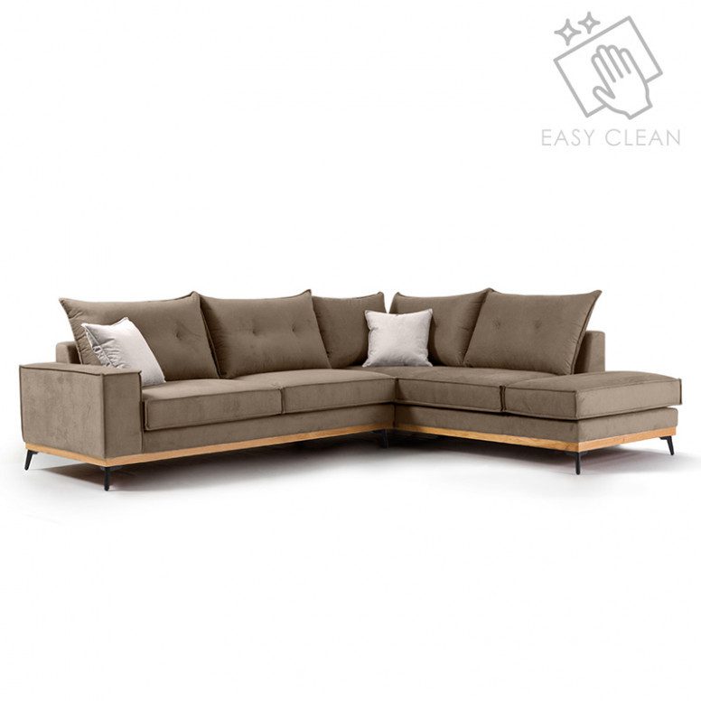 Coltar Stanga Luxury II Mocha – Crem – Negru 290x235x90 cm Coltar Stanga Luxury II Mocha - Crem - Negru 290x235x90 cm