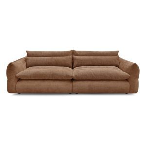 Canapea portocalie cu tapițerie din chenille 276 cm Neil – Bobochic Paris