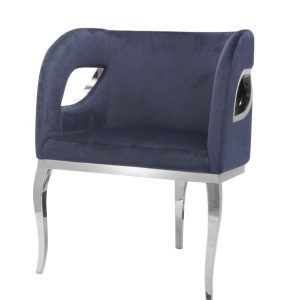 Fotoliu tapitat Morello bleumarin/silver – H78 cm Fotoliu tapitat Morello bleumarin/silver – H78 cm
