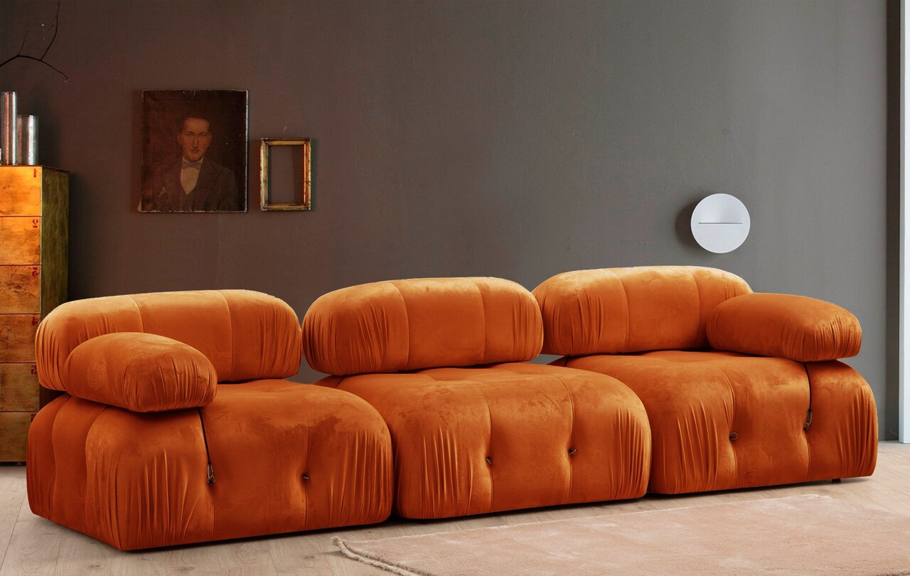 Canapea 3 locuri, Atelier del Sofa, 560ARE2103, Portocaliu Canapea 3 locuri, Atelier del Sofa, 560ARE2103, Portocaliu