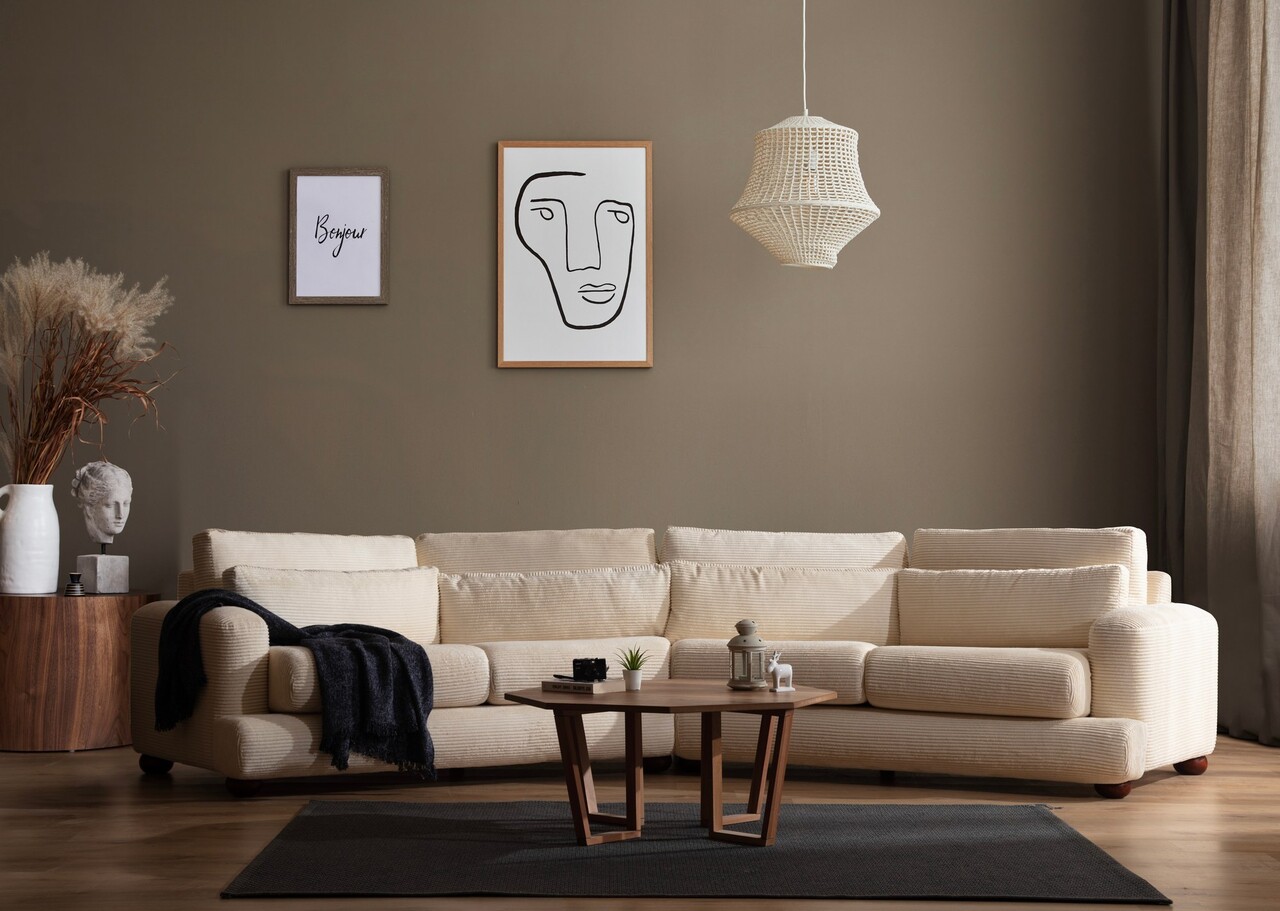 Canapea cu 4 locuri, Atelier del Sofa, 560ARE1830, Bej Canapea cu 4 locuri, Atelier del Sofa, 560ARE1830, Bej