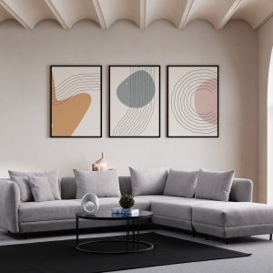 Coltar, Atelier del Sofa, 560ARE1249, Lemn de fag / PAL, Gri deschis