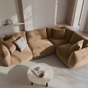 Coltar dreapta 4 locuri, Chris-184, Micadoni Home, 295x210x80 cm, catifea, bej sand Coltar dreapta 4 locuri, Chris-184, Micadoni Home, 295x210x80 cm, catifea, bej sand