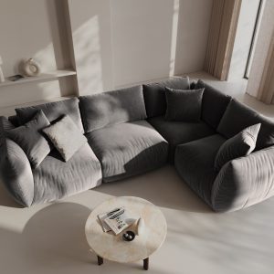 Coltar dreapta 4 locuri, Chris-184, Micadoni Home, 295x210x80 cm, catifea, gri Coltar dreapta 4 locuri, Chris-184, Micadoni Home, 295x210x80 cm, catifea, gri
