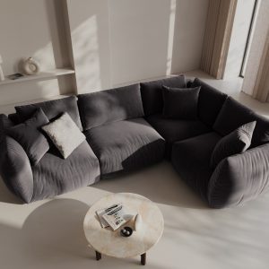 Coltar dreapta 4 locuri, Chris-184, Micadoni Home, 295x210x80 cm, catifea, gri inchis Coltar dreapta 4 locuri, Chris-184, Micadoni Home, 295x210x80 cm, catifea, gri inchis