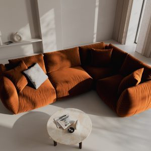 Coltar dreapta 4 locuri, Chris-184, Micadoni Home, 295x210x80 cm, catifea, teracota Coltar dreapta 4 locuri, Chris-184, Micadoni Home, 295x210x80 cm, catifea, teracota