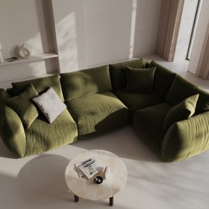 Coltar dreapta 4 locuri, Chris-184, Micadoni Home, 295x210x80 cm, catifea, verde deschis Coltar dreapta 4 locuri, Chris-184, Micadoni Home, 295x210x80 cm, catifea, verde deschis