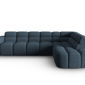 Coltar dreapta 5 locuri, Lisa-193, Micadoni Home, 293x234x77 cm, tesatura structurata, albastru inchis