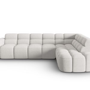 Coltar dreapta 5 locuri, Lisa-193, Micadoni Home, 293x234x77 cm, tesatura structurata, gri deschis