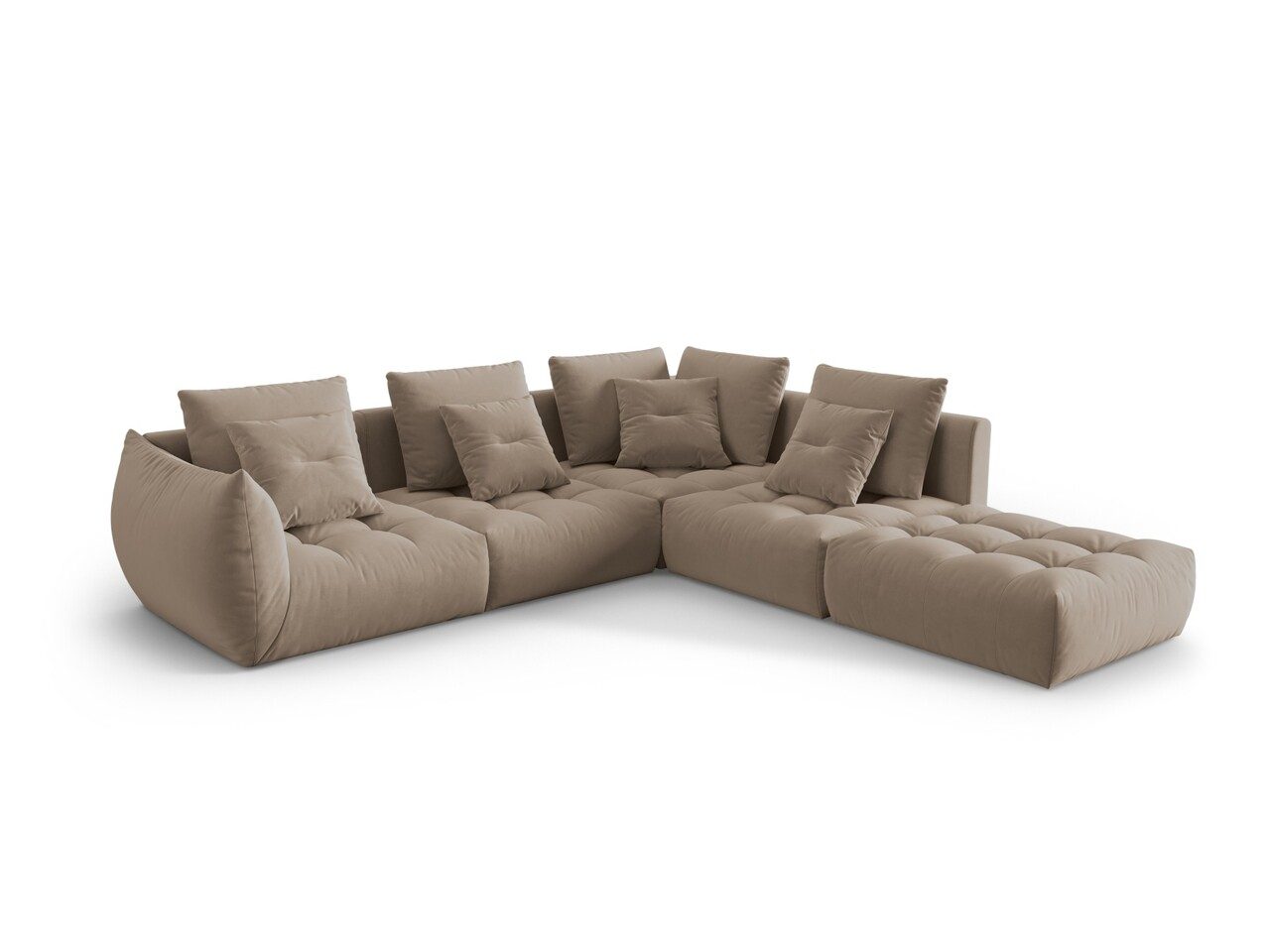 Coltar modular dreapta 4 locuri, Bloom-184, Micadoni Home, 316x310x95 cm, catifea, maro deschis Coltar modular dreapta 4 locuri, Bloom-184, Micadoni Home, 316x310x95 cm, catifea, maro deschis