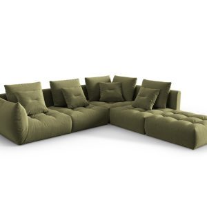 Coltar modular dreapta 4 locuri, Bloom-184, Micadoni Home, 316x310x95 cm, catifea, verde deschis Coltar modular dreapta 4 locuri, Bloom-184, Micadoni Home, 316x310x95 cm, catifea, verde deschis