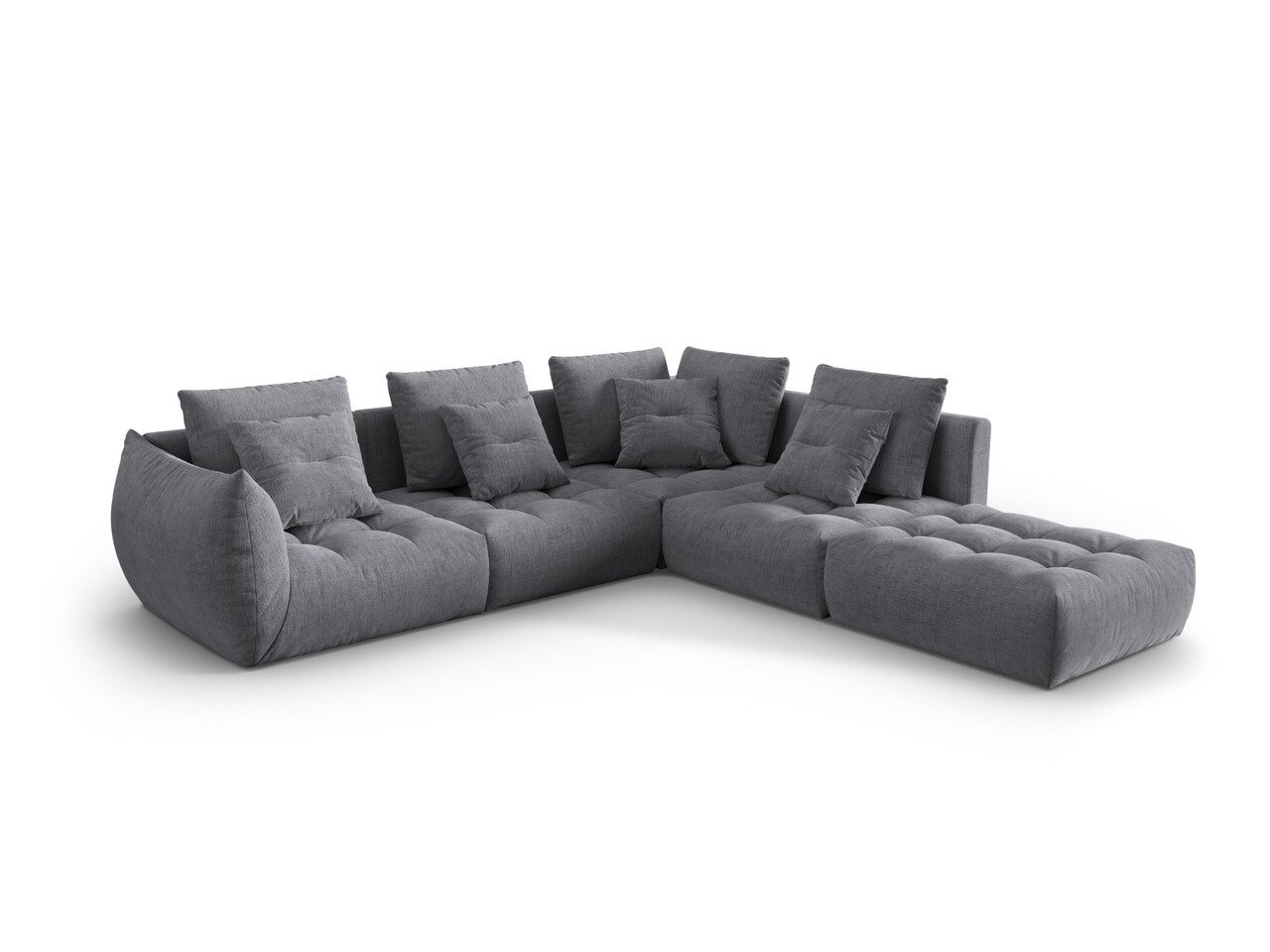 Coltar modular dreapta 4 locuri, Bloom-86, Micadoni Home, 316x310x95 cm, tesatura structurata, gri Coltar modular dreapta 4 locuri, Bloom-86, Micadoni Home, 316x310x95 cm, tesatura structurata, gri