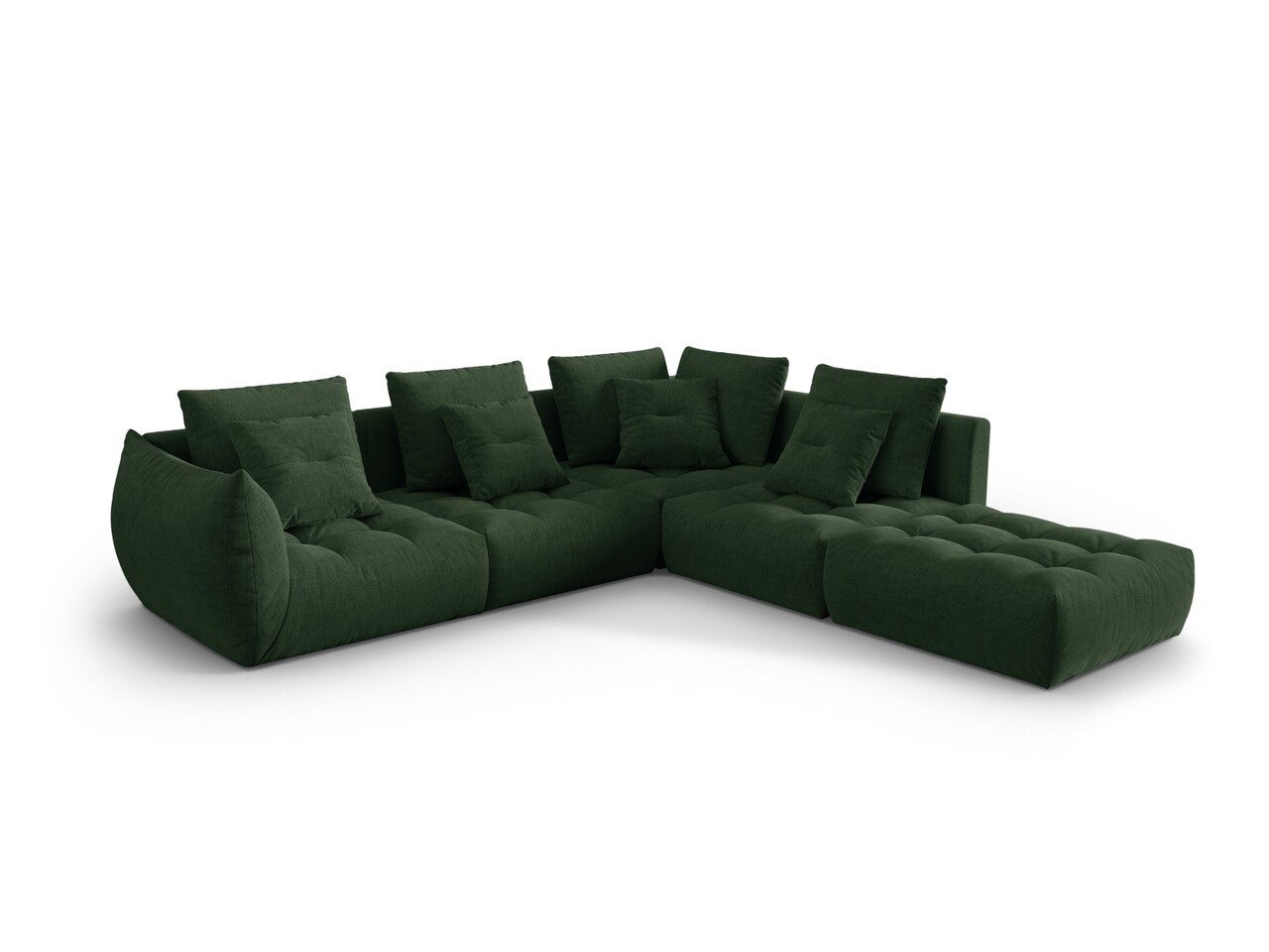 Coltar modular dreapta 4 locuri, Bloom-86, Micadoni Home, 316x310x95 cm, tesatura structurata, verde muschi Coltar modular dreapta 4 locuri, Bloom-86, Micadoni Home, 316x310x95 cm, tesatura structurata, verde muschi