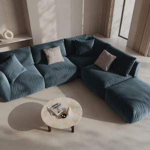 Coltar modular dreapta 4 locuri, Chris-184, Micadoni Home, 295x290x80 cm, catifea, albastru pastel Coltar modular dreapta 4 locuri, Chris-184, Micadoni Home, 295x290x80 cm, catifea, albastru pastel