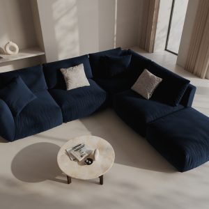 Coltar modular dreapta 4 locuri, Chris-184, Micadoni Home, 295x290x80 cm, catifea, albastru regal Coltar modular dreapta 4 locuri, Chris-184, Micadoni Home, 295x290x80 cm, catifea, albastru regal