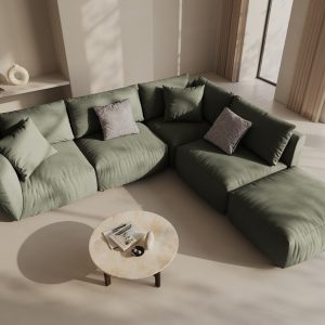 Coltar modular dreapta 4 locuri, Chris-259, Micadoni Home, 295x290x80 cm, tesatura structurata chenille, verde deschis Coltar modular dreapta 4 locuri, Chris-259, Micadoni Home, 295x290x80 cm, tesatura structurata chenille, verde deschis