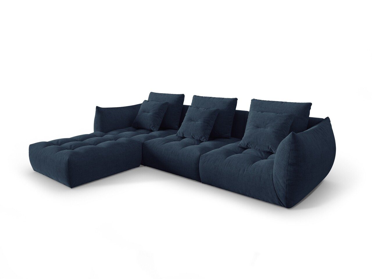 Coltar modular reversibil 2 locuri, Bloom-86, Micadoni Home, 332x216x95 cm, tesatura structurata, albastru inchis Coltar modular reversibil 2 locuri, Bloom-86, Micadoni Home, 332x216x95 cm, tesatura structurata, albastru inchis