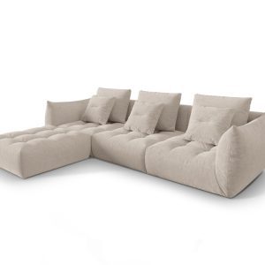 Coltar modular reversibil 2 locuri, Bloom-86, Micadoni Home, 332x216x95 cm, tesatura structurata, bej inchis Coltar modular reversibil 2 locuri, Bloom-86, Micadoni Home, 332x216x95 cm, tesatura structurata, bej inchis