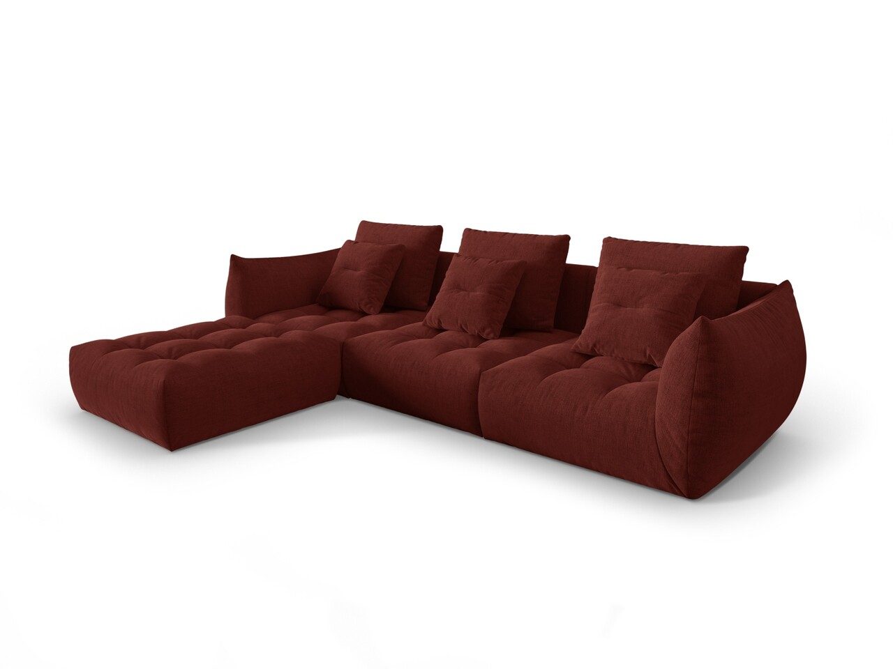 Coltar modular reversibil 2 locuri, Bloom-86, Micadoni Home, 332x216x95 cm, tesatura structurata, rosu Coltar modular reversibil 2 locuri, Bloom-86, Micadoni Home, 332x216x95 cm, tesatura structurata, rosu