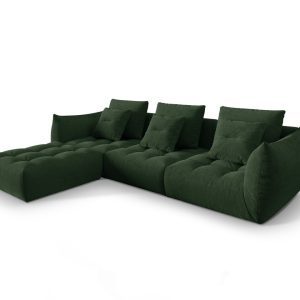 Coltar modular reversibil 2 locuri, Bloom-86, Micadoni Home, 332x216x95 cm, tesatura structurata, verde muschi Coltar modular reversibil 2 locuri, Bloom-86, Micadoni Home, 332x216x95 cm, tesatura structurata, verde muschi