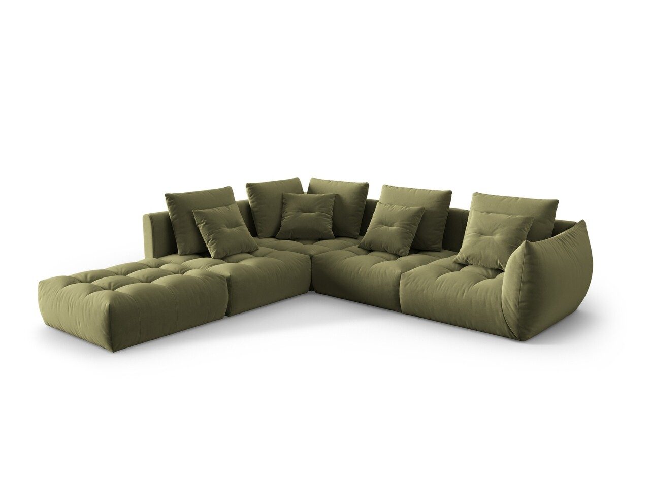 Coltar modular stanga 4 locuri, Bloom-184, Micadoni Home, 316x310x95 cm, catifea, verde deschis Coltar modular stanga 4 locuri, Bloom-184, Micadoni Home, 316x310x95 cm, catifea, verde deschis