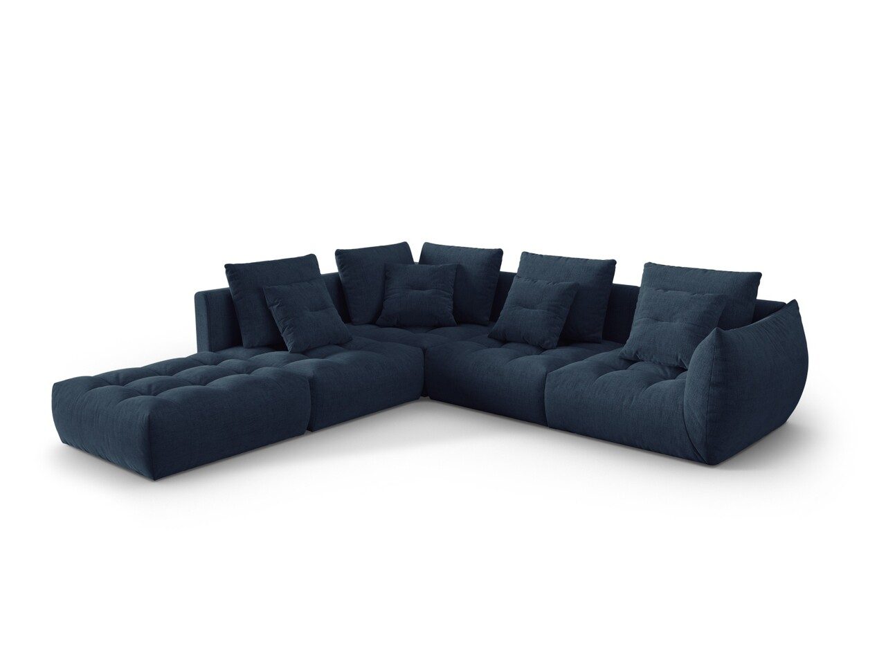 Coltar modular stanga 4 locuri, Bloom-86, Micadoni Home, 316x310x95 cm, tesatura structurata, albastru inchis Coltar modular stanga 4 locuri, Bloom-86, Micadoni Home, 316x310x95 cm, tesatura structurata, albastru inchis