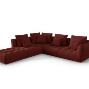 Coltar modular stanga 4 locuri, Bloom-86, Micadoni Home, 316x310x95 cm, tesatura structurata, rosu Coltar modular stanga 4 locuri, Bloom-86, Micadoni Home, 316x310x95 cm, tesatura structurata, rosu