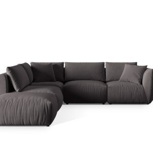 Coltar modular stanga 4 locuri, Chris-184, Micadoni Home, 295x290x80 cm, catifea, gri inchis Coltar modular stanga 4 locuri, Chris-184, Micadoni Home, 295x290x80 cm, catifea, gri inchis
