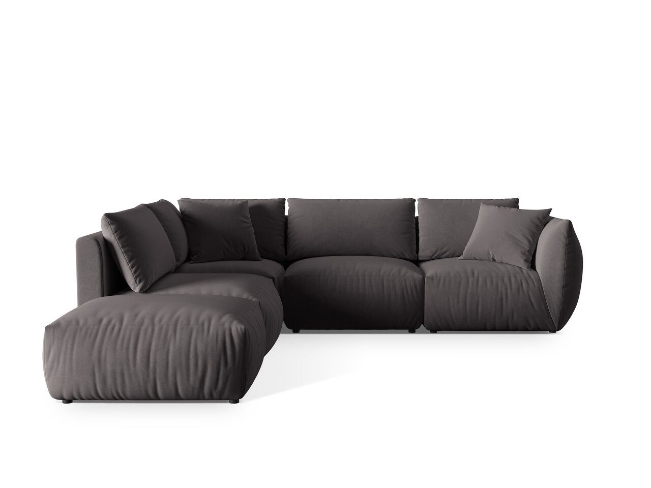 Coltar modular stanga 4 locuri, Chris-184, Micadoni Home, 295x290x80 cm, catifea, gri inchis Coltar modular stanga 4 locuri, Chris-184, Micadoni Home, 295x290x80 cm, catifea, gri inchis