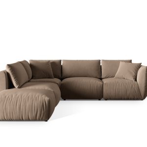 Coltar modular stanga 4 locuri, Chris-184, Micadoni Home, 295x290x80 cm, catifea, maro deschis Coltar modular stanga 4 locuri, Chris-184, Micadoni Home, 295x290x80 cm, catifea, maro deschis