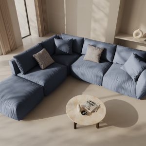 Coltar modular stanga 4 locuri, Chris-259, Micadoni Home, 295x290x80 cm, tesatura structurata chenille, albastru muted Coltar modular stanga 4 locuri, Chris-259, Micadoni Home, 295x290x80 cm, tesatura structurata chenille, albastru muted