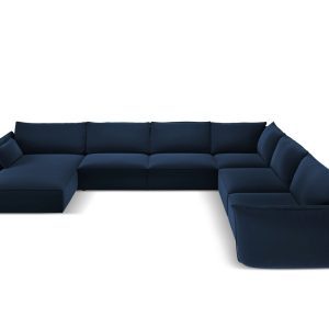 Coltar panoramic dreapta 8 locuri, Kaelle, Micadoni Home, BL, 384x284x85 cm, catifea, albastru regal Coltar panoramic dreapta 8 locuri, Kaelle, Micadoni Home, BL, 384x284x85 cm, catifea, albastru regal