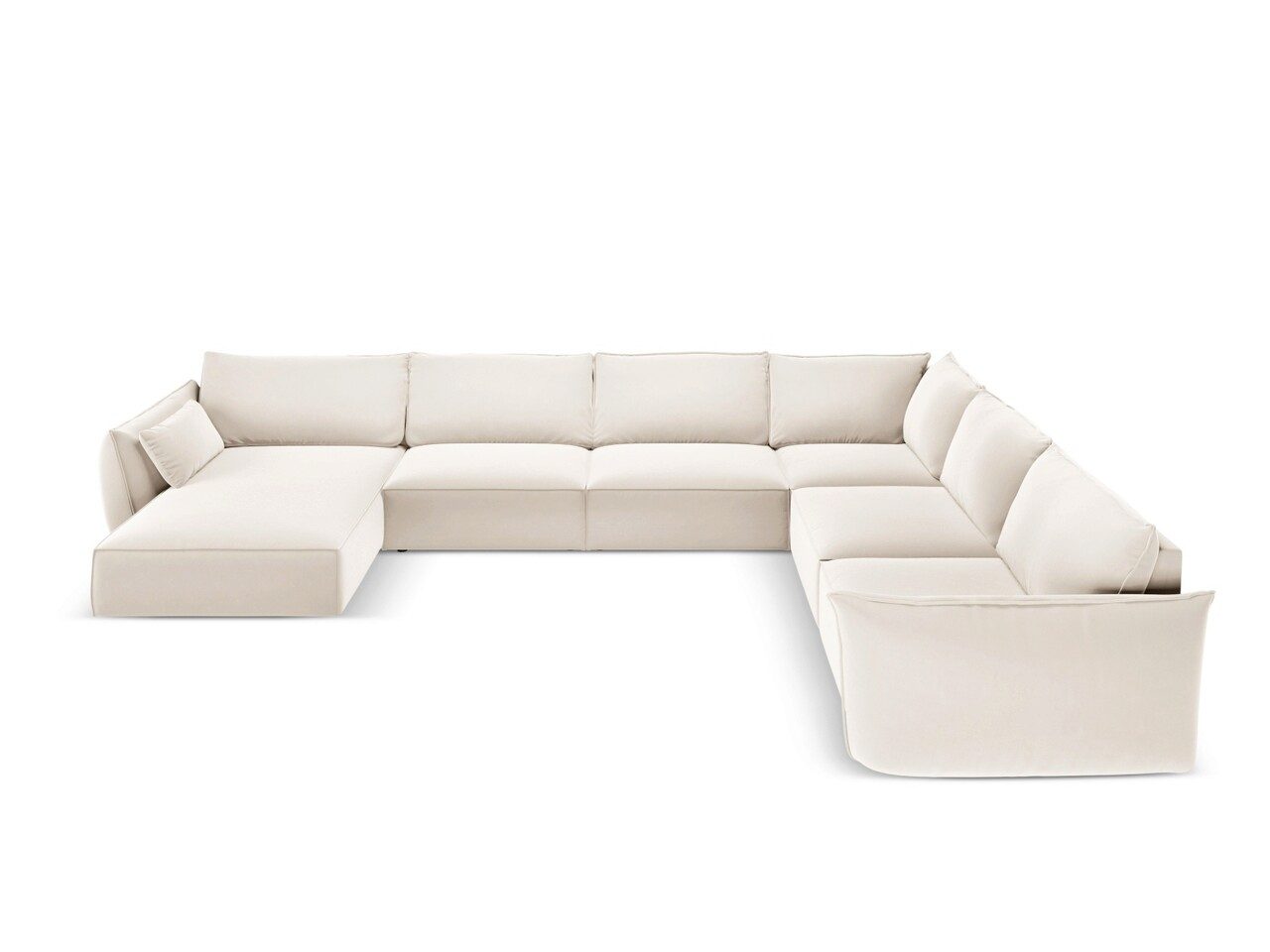 Coltar panoramic dreapta 8 locuri, Kaelle, Micadoni Home, BL, 384x284x85 cm, catifea, bej deschis Coltar panoramic dreapta 8 locuri, Kaelle, Micadoni Home, BL, 384x284x85 cm, catifea, bej deschis