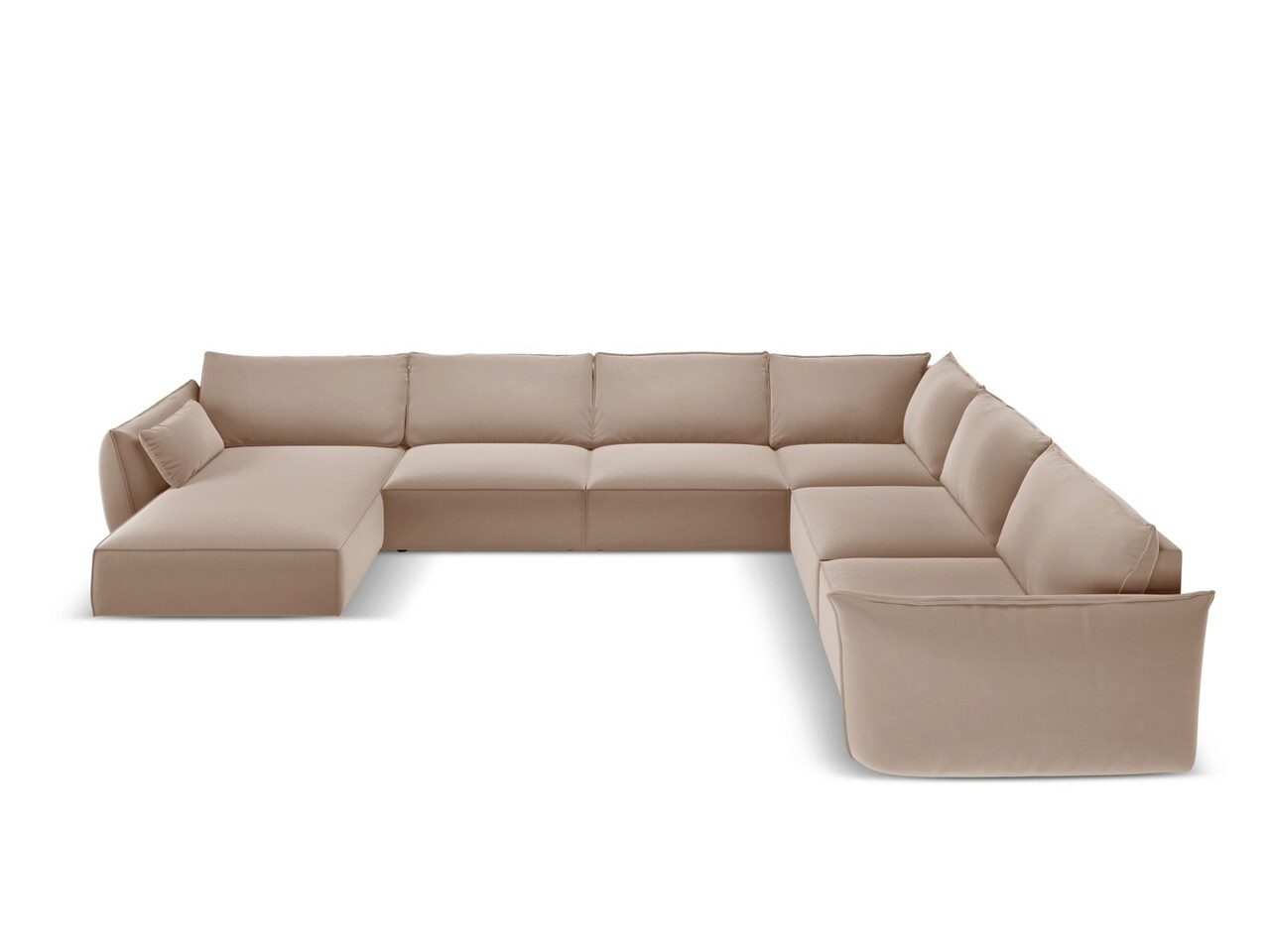 Coltar panoramic dreapta 8 locuri, Kaelle, Micadoni Home, BL, 384x284x85 cm, catifea, bej Coltar panoramic dreapta 8 locuri, Kaelle, Micadoni Home, BL, 384x284x85 cm, catifea, bej