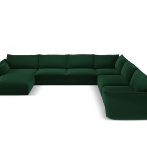 Coltar panoramic dreapta 8 locuri, Kaelle, Micadoni Home, BL, 384x284x85 cm, catifea, verde bottle Coltar panoramic dreapta 8 locuri, Kaelle, Micadoni Home, BL, 384x284x85 cm, catifea, verde bottle