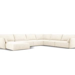 Coltar panoramic dreapta 8 locuri, Kaelle, Micadoni Home, BL, 384x284x85 cm, poliester chenille, bej deschis Coltar panoramic dreapta 8 locuri, Kaelle, Micadoni Home, BL, 384x284x85 cm, poliester chenille, bej deschis