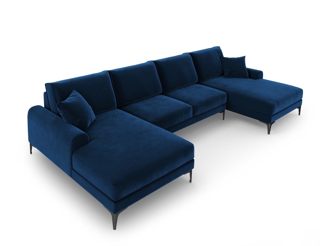 Coltar panoramic, Madara, Mazzini Sofas, 6 locuri, 334x182x90 cm, catifea, albastru regal Coltar panoramic, Madara, Mazzini Sofas, 6 locuri, 334x182x90 cm, catifea, albastru regal