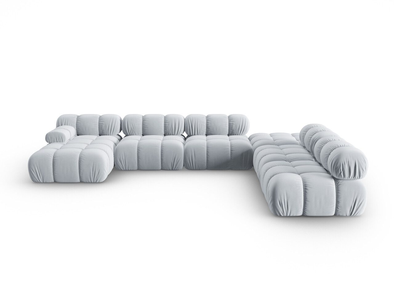 Coltar panoramic modular dreapta 7 locuri, Bellis-51, Micadoni Home, 376x282x70 cm, catifea, albastru deschis Coltar panoramic modular dreapta 7 locuri, Bellis-51, Micadoni Home, 376x282x70 cm, catifea, albastru deschis